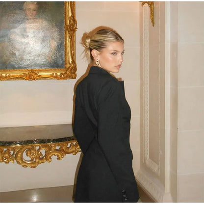 Dulcira | Women Elegant Short Dress with Button Details and Deep V-Neck