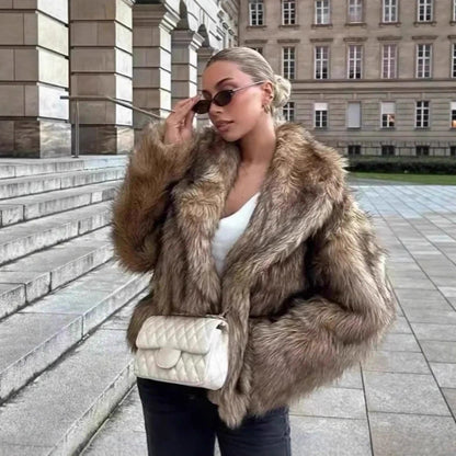 Women Luxury Faux Fur Jacket