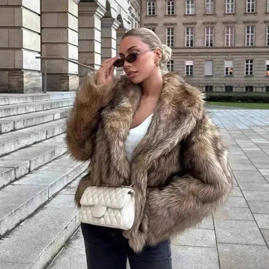 Women Luxury Faux Fur Jacket