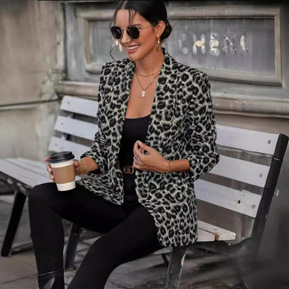 Dulcira | Women's Stylish Blazer In Leopard Design with Slim Fit