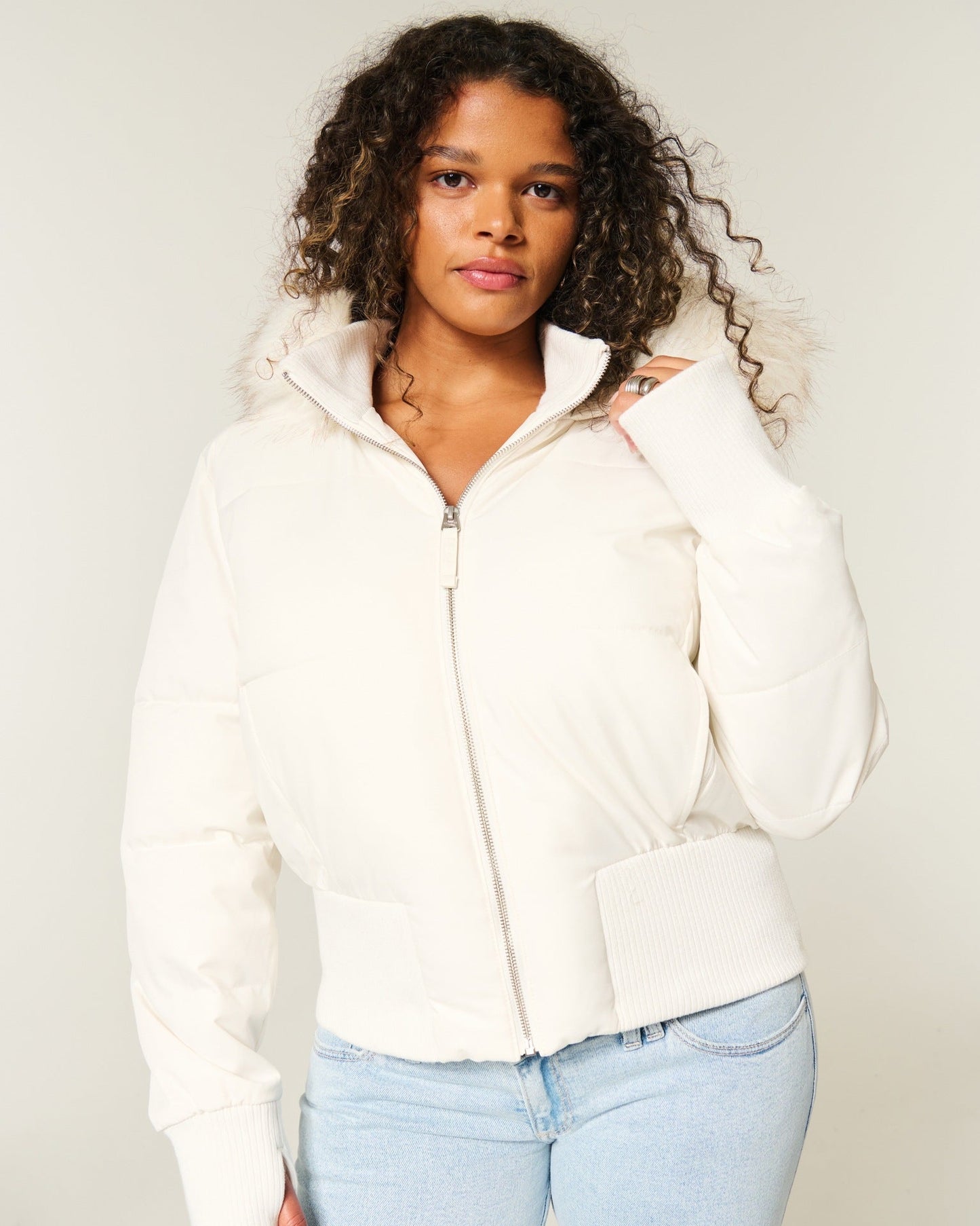 Dulcira | Women's Quilted Winter Jacket with Removable Hood and Elastic Cuffs