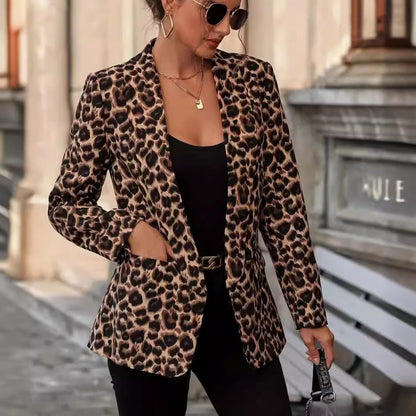 Dulcira | Women's Stylish Blazer In Leopard Design with Slim Fit