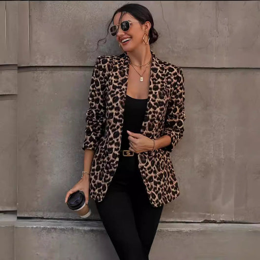 Dulcira | Women's Stylish Blazer In Leopard Design with Slim Fit