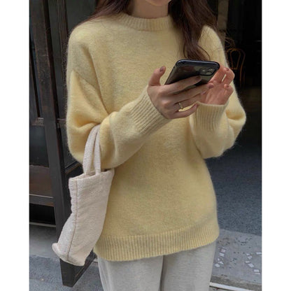 Dulcira | Pullover Mohair Mix Plus Size Fit Long Sleeves Round Neck