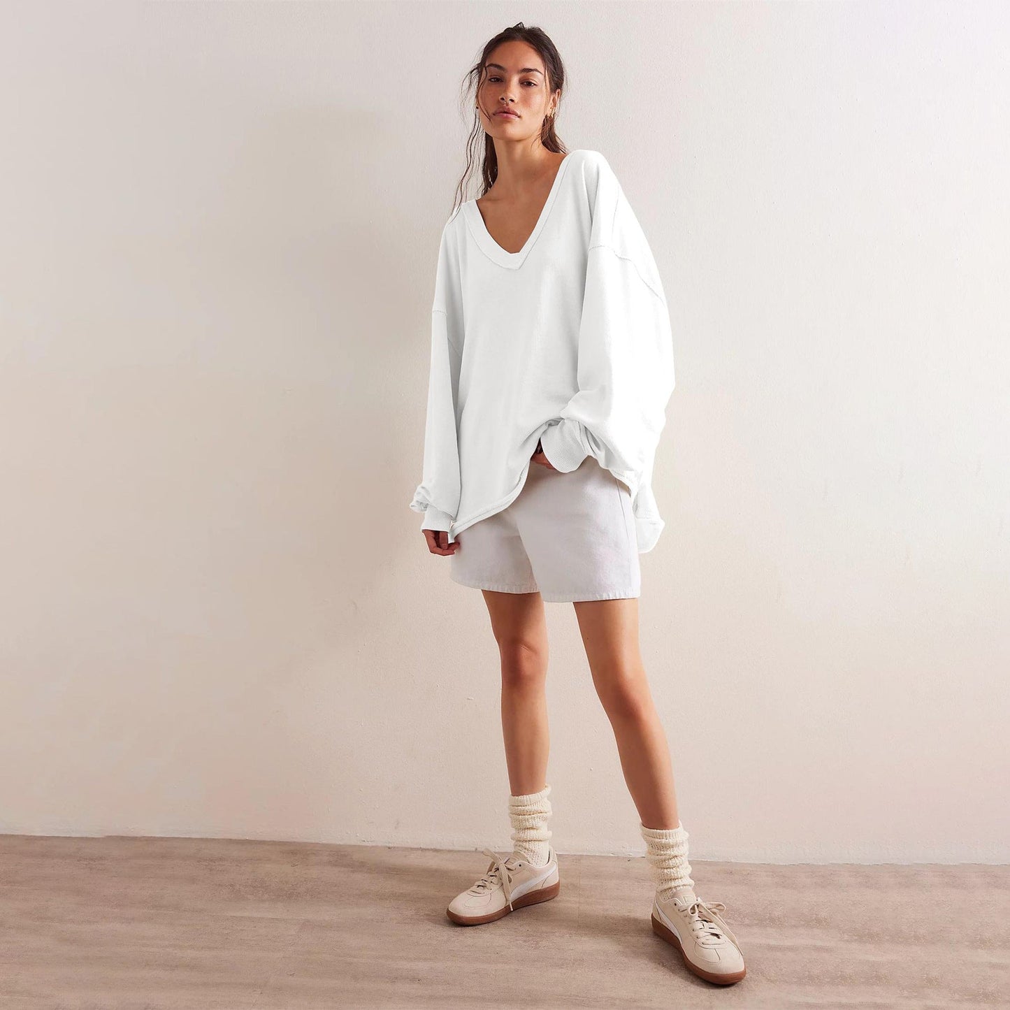 Dulcira | Women's Oversized V-Neck Sweatshirt with Casual Fit