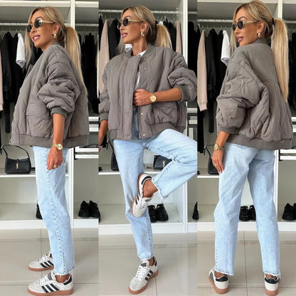 Ladies Padded Bomber Jacket In Sporty-Elegant Style Dulcira