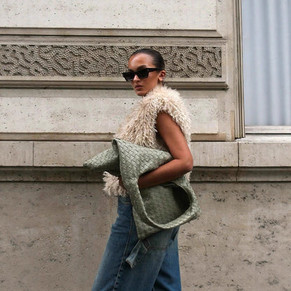 Ladies Cozy Vest made of fluffy outer material