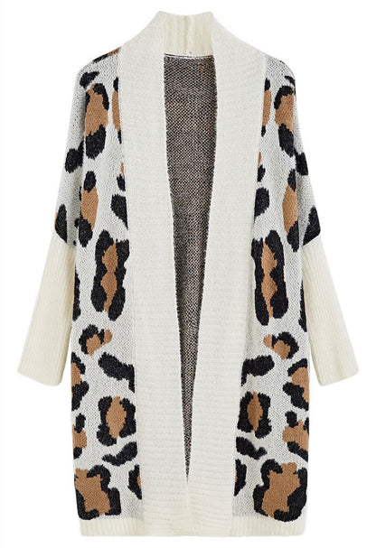 Dulcira | Women's Lightweight Cardigan with Modern Leopard Print and Open Front
