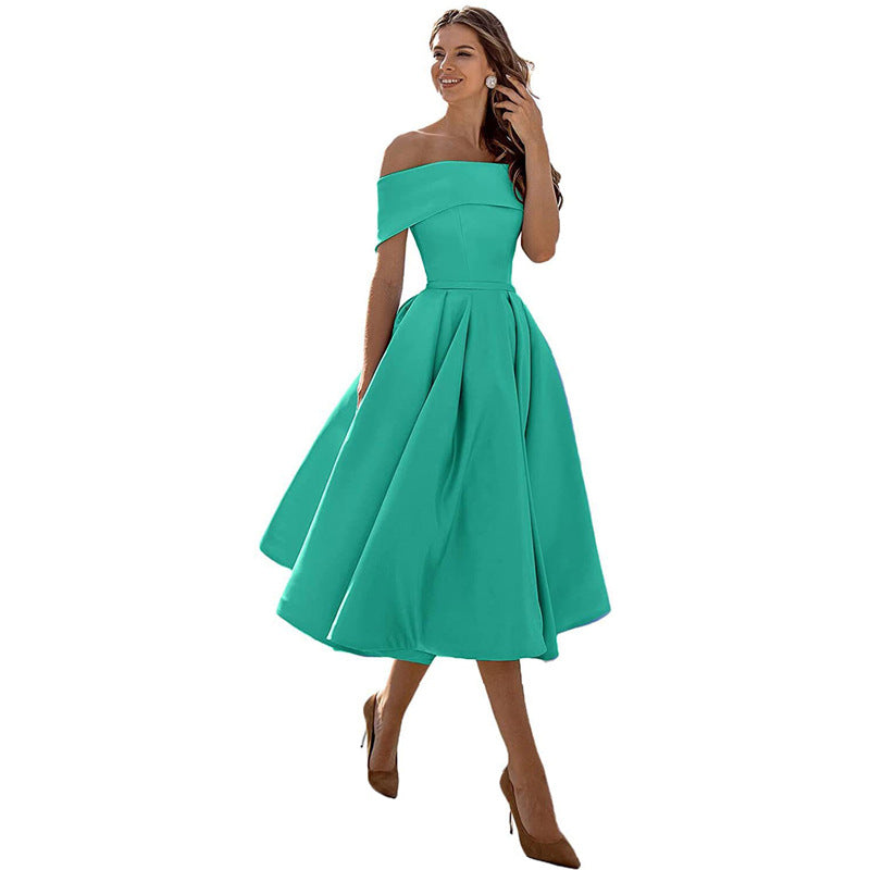 Dulcira | Versatile Strapless Satin Dress for Parties