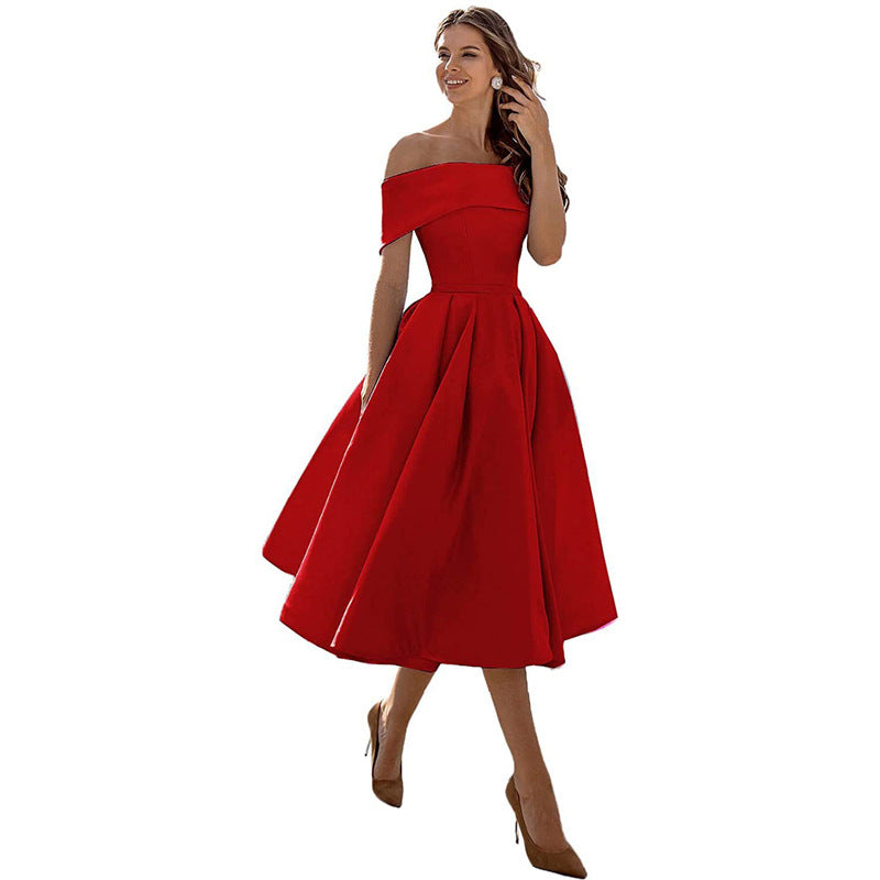 Dulcira | Versatile Strapless Satin Dress for Parties