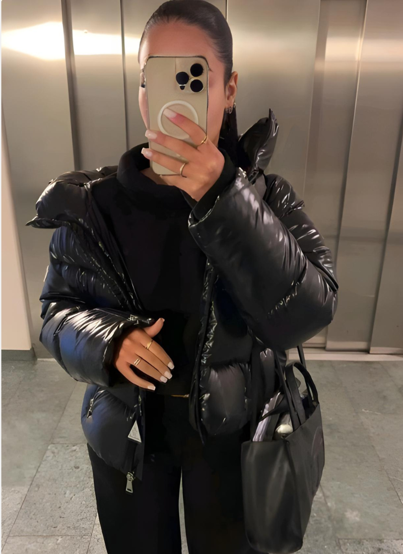 Dulcira | Women's Shiny Puffer Jacket with Hood and Padding