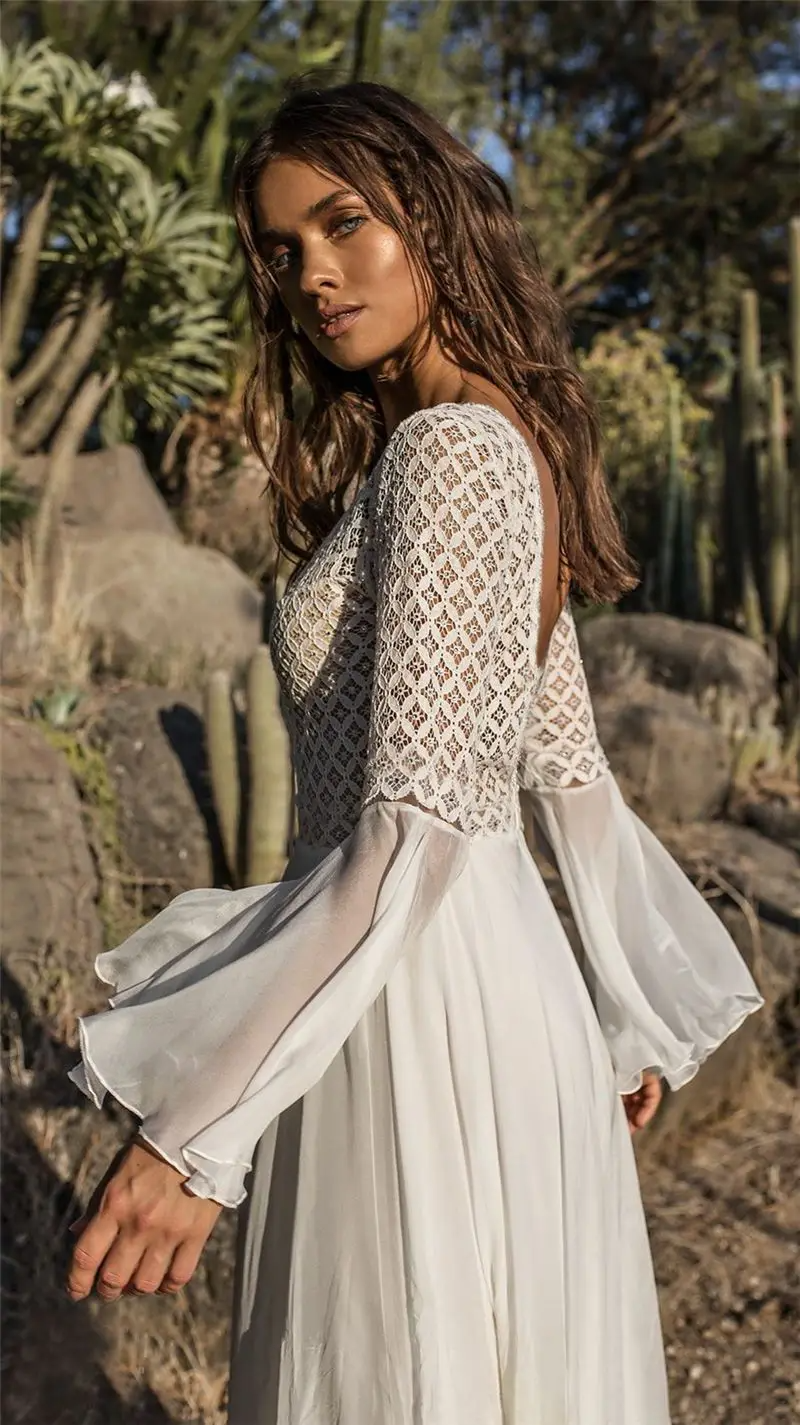 Dulcira | White Dress In Boho Style