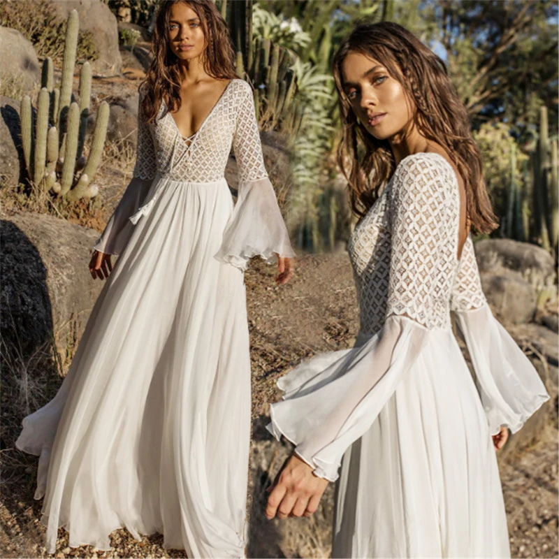 Dulcira | White Dress In Boho Style