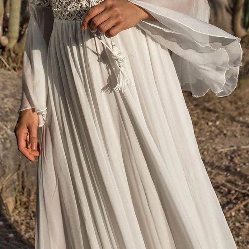 Dulcira | White Dress In Boho Style