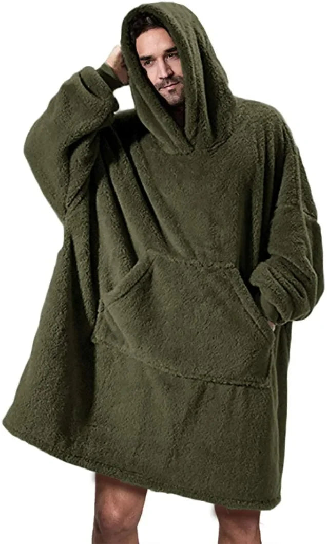 Dulcira | Oversized Flannel Blanket Hoodie for Men & Women