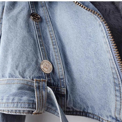 Dulcira | Denim Jacket with Faux Fur Collar