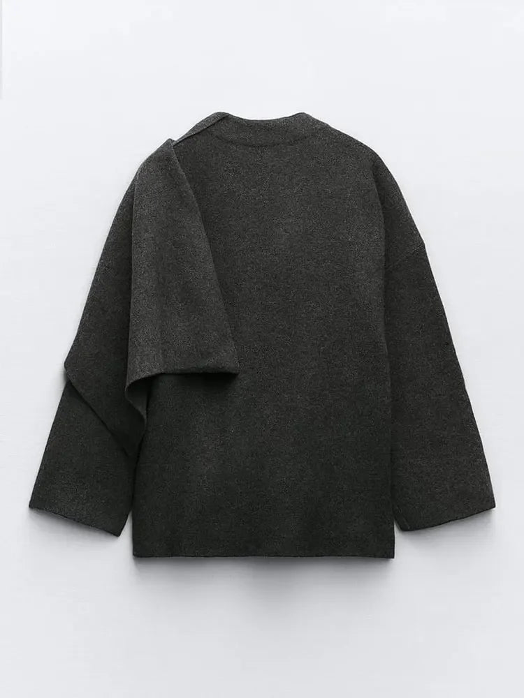 Dulcira | Knit Cape Coat with Scarf