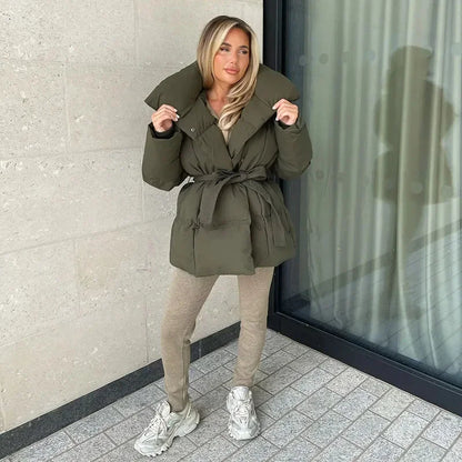 Dulcira | Padded Belt Puffer Jacket Women's Outer Jacket