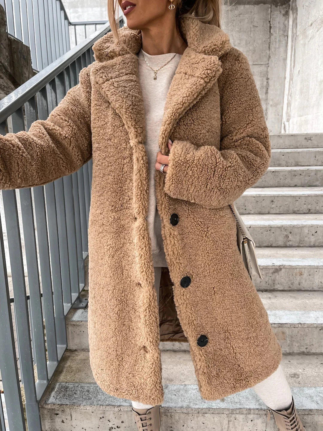 Dulcira | Longer Winter Coat Made Of Fine Wool with Buttons