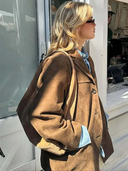 Dulcira | Suede Jacket Classic Brown Jacket