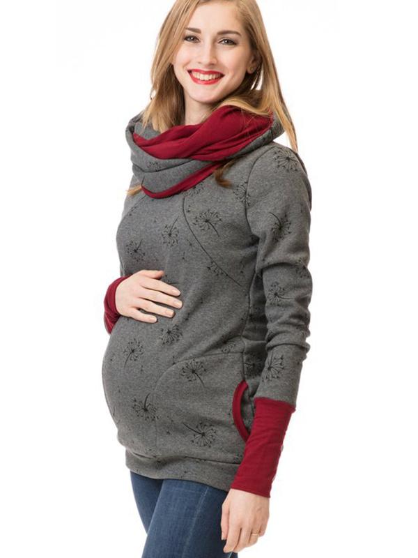 Dulcira | Maternity Chaps Nurse Sweatshirts Floral Print Bags Zipper Nursing Clothing