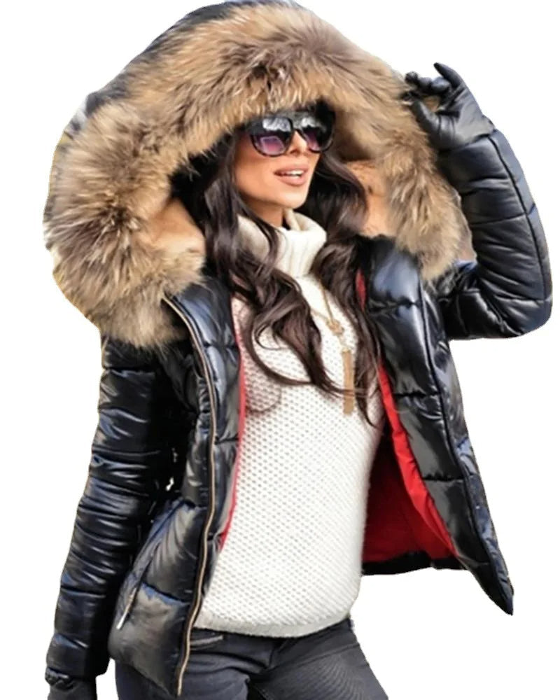 Dulcira | Women's Winter Jacket with Hood and Faux Fur Lining