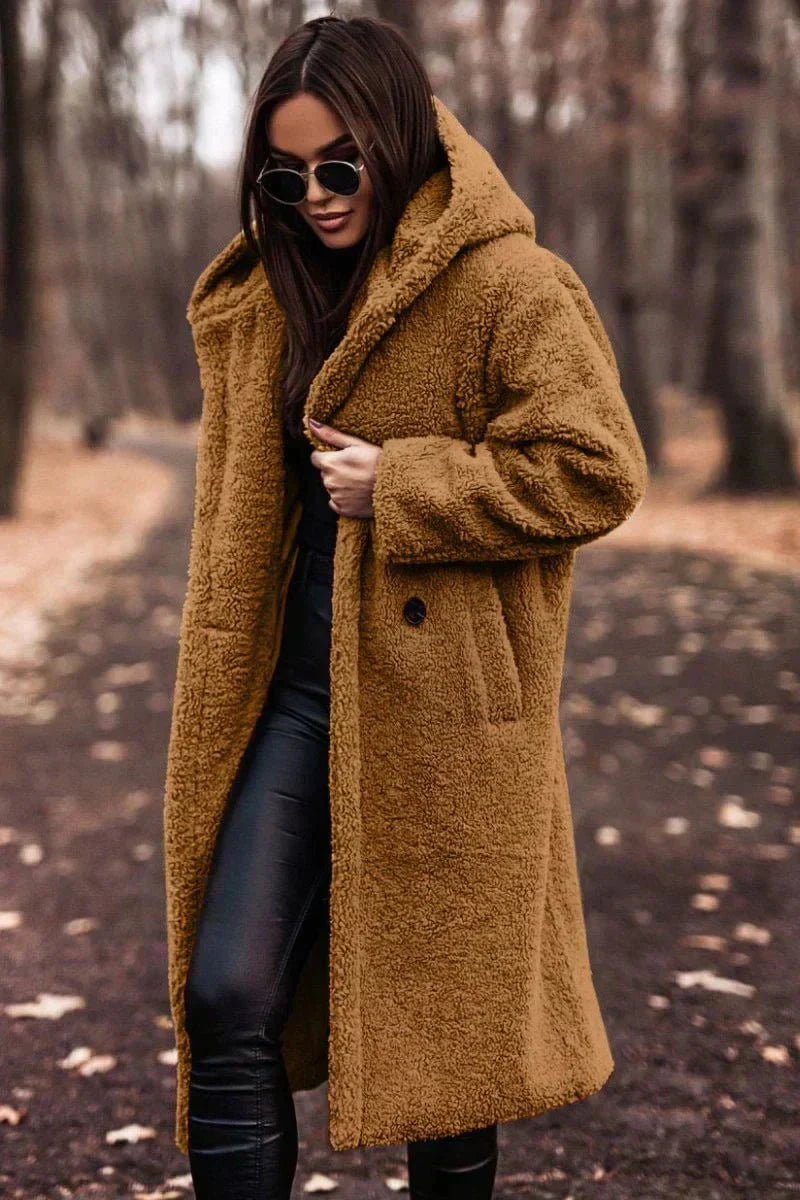 Dulcira | Long Coat Made Of Elegant Faux Fur Warmth and Timeless Style