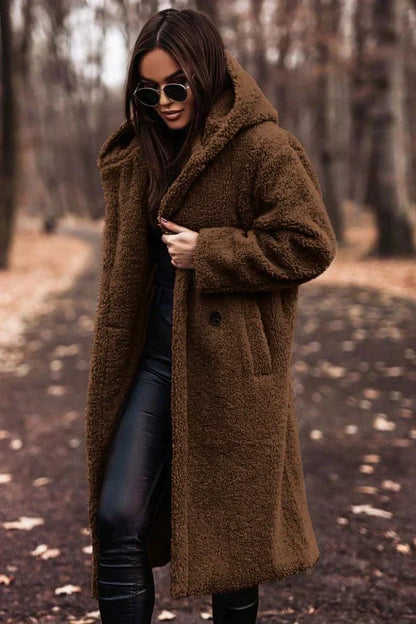 Dulcira | Long Coat Made Of Elegant Faux Fur Warmth and Timeless Style