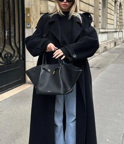 Dulcira | Double-Breasted Wool Blend Coat