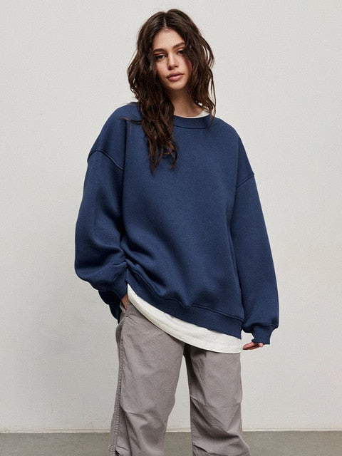 Dulcira | Women's Oversized Sweatshirt In Solid Color Design