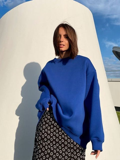 Dulcira | Women's Oversized Sweatshirt In Solid Color Design