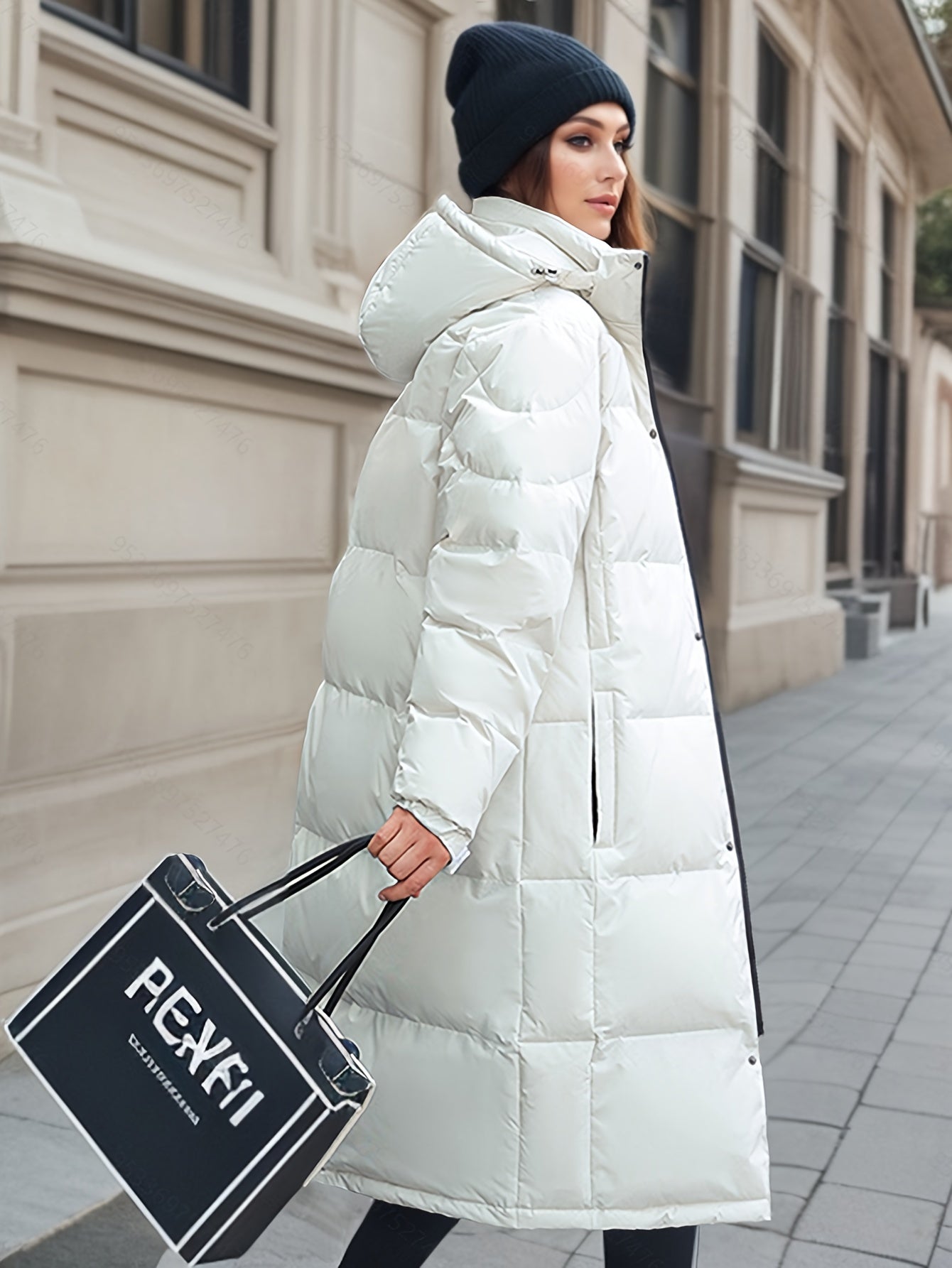Dulcira | Women's Long Down Coat with Hood for Autumn/Winter
