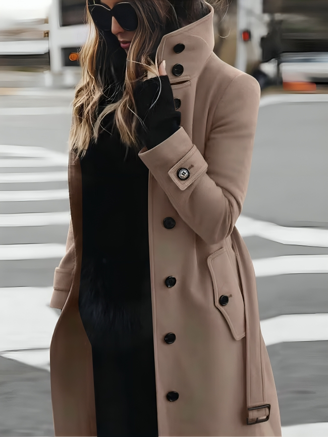 Dulcira | Women's Slim-Fit Long Sleeve Wool Winter Coat